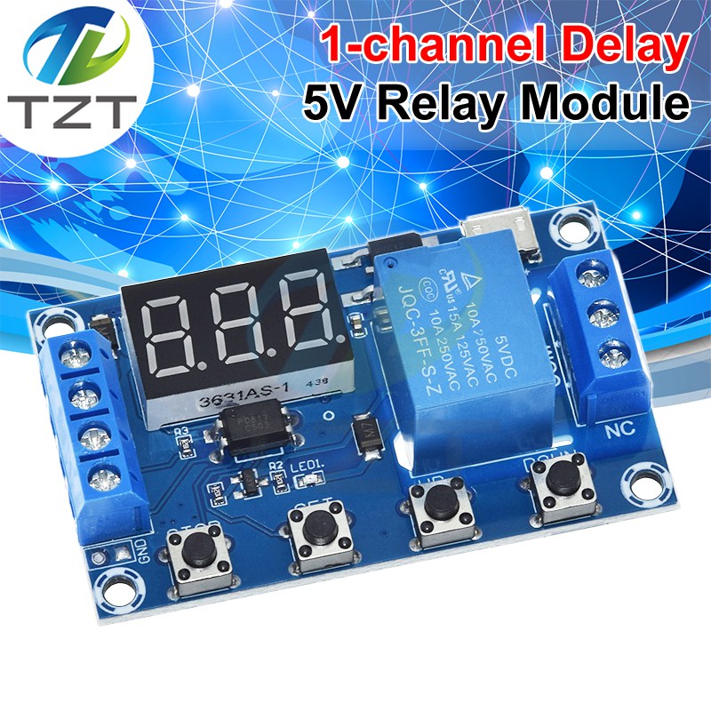 TZT DC 6-30V Automation Cycle Delay Timer Module Control Off Switch Support Micro USB 5V LED Display Delay Time Relay 6V 9V 12V 24V