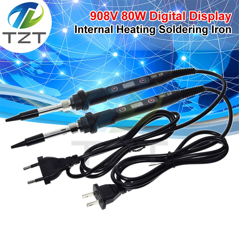 80W Electric Soldering Iron Adjustable Temperature 110V US Plug / 220V EU Plug Digital Display Electronic Welding Repair Tools