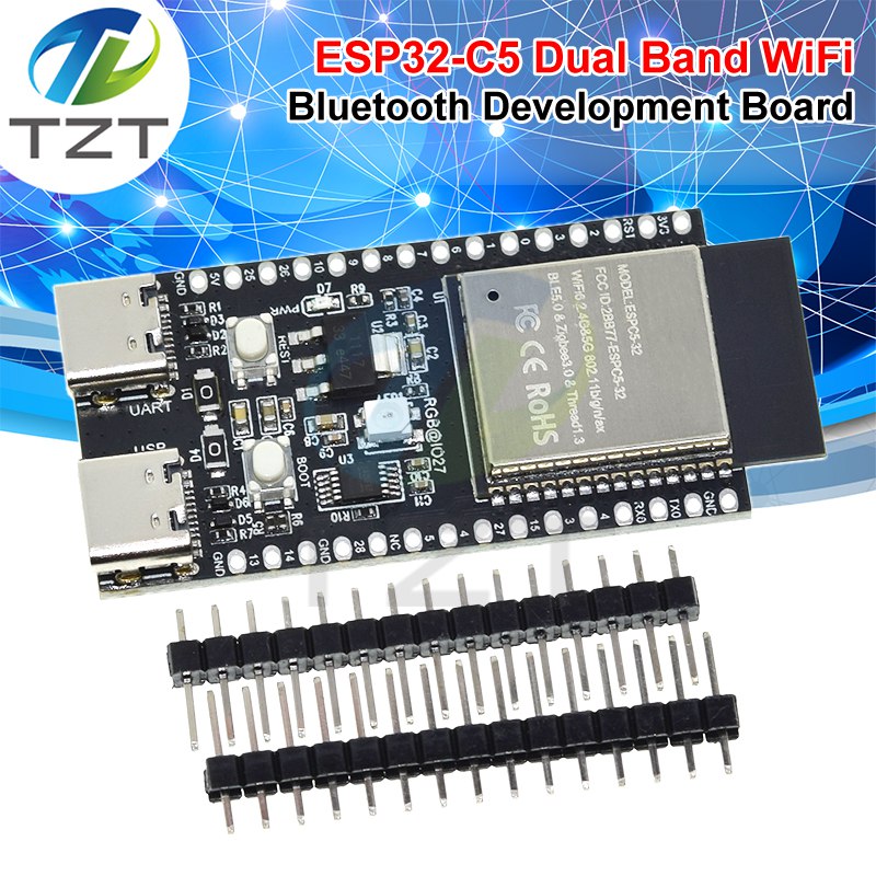 ESP32-C5-DevKitC-1 Development Board N4R2 With Dual-Band 2.4G/5G WiFi+Bluetooth ESP32-C5-WROOM-1 Module
