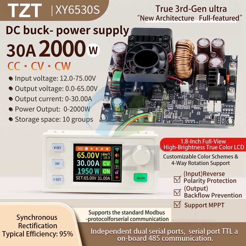 XY6530S CNC DC adjustable regulated power supply constant voltage and constant current module 65V/30A/2000W third-generation upgrade