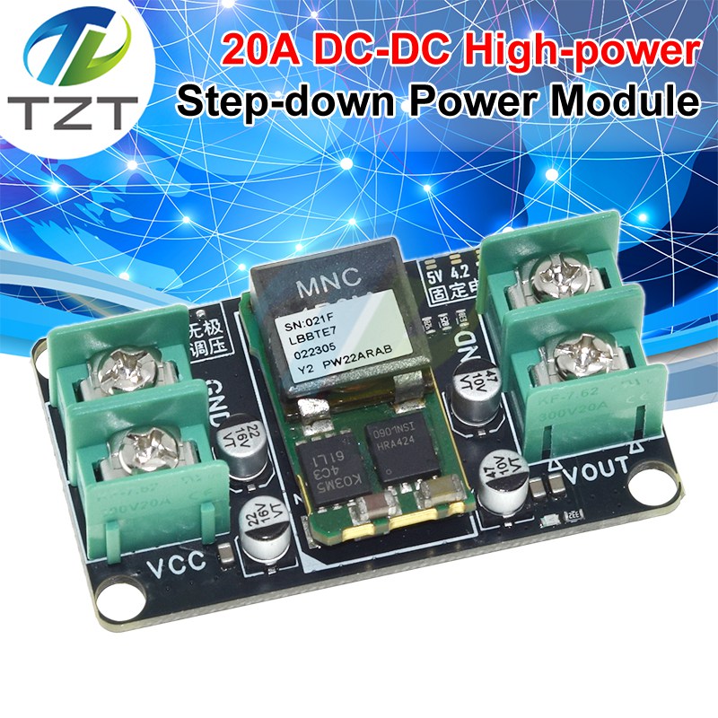 Industrial Grade DC-DC Buck Step-Down Power Supply Module 20A High Power Voltage Regulator DC 9-14V Wide Voltage Input