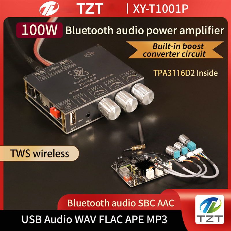 T1001P Mono 100W Bluetooth audio power amplifier with high and low frequency adjustment TWS pair true wireless TPA3116