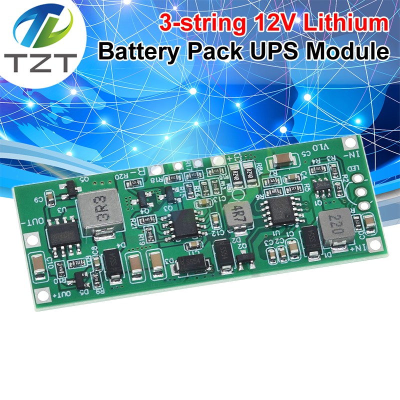 TZT 3S 12V 3A 36W Lithium Battery UPS Module Charging Discharging Automatic Switching Uninterruptible Power Supply Board