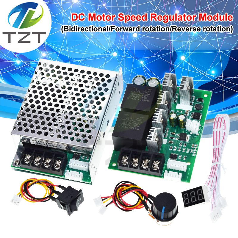 PWM DC Motor Speed Controller DC 10 -55V Digital LED Display 0 -100% Adjustable Drive Module Input MAX 60A 12V 24V 36V 48V