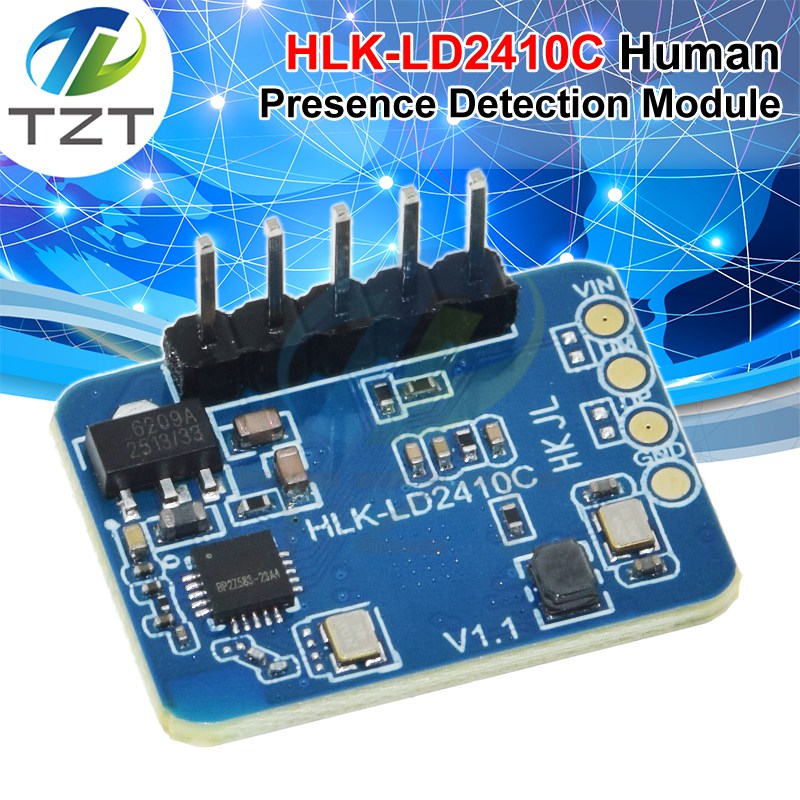 HLK-LD2410C 24G mmWave FMCW Millimeter Wave 5M Human Presence Status Radar Sensor Motion Detection Module High Sensitivity Cable