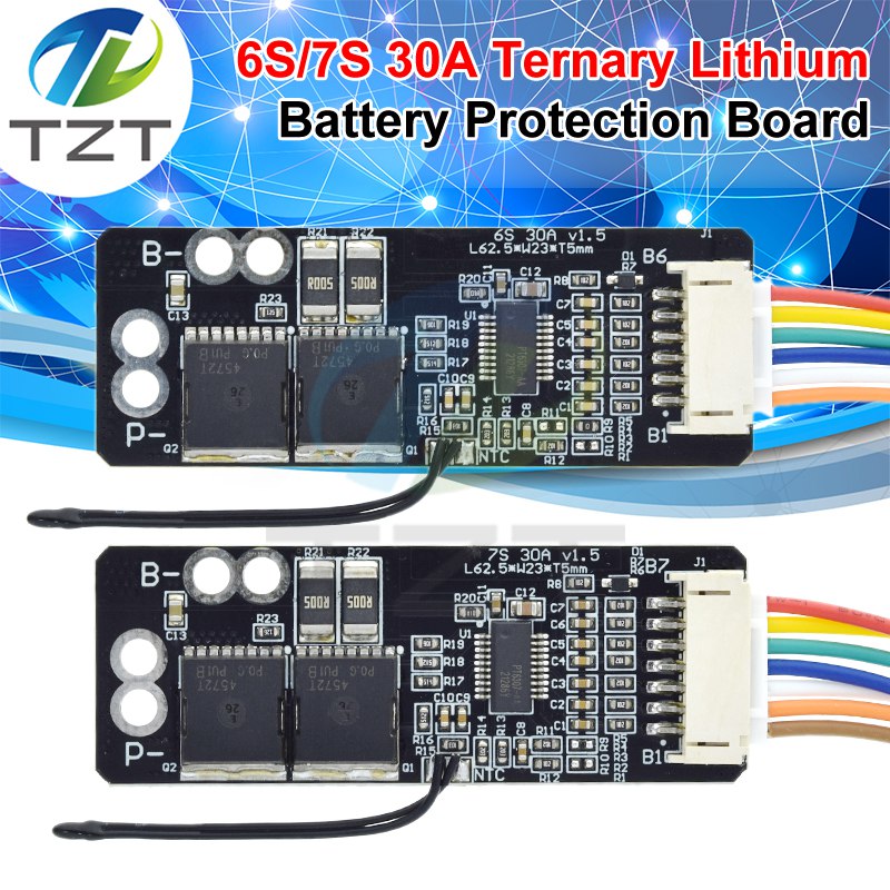 BMS 6S 30A / 7S 30A BMS Board With NTC For 3.7V Ternary Lithium Battery Protection Board/BMS 7S/BMS 6S Board With 6PIN