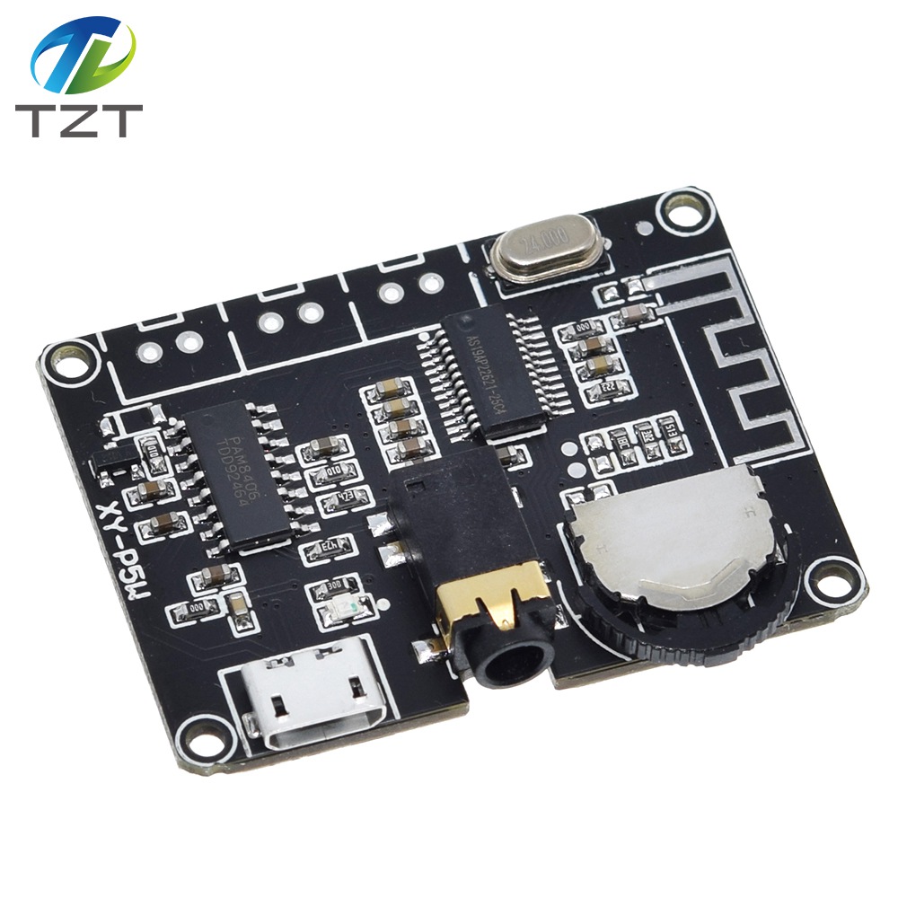 TZT 5W+5W PAM8406 Bluetooth 5.0 DC3.7-5V stereo audio power amplifier module  XY-P5W for Arduino diy kit
