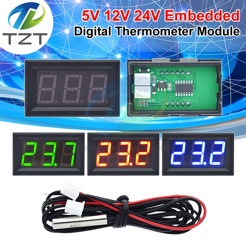 DC 4.5-30V Mini Digital LED Thermometer for Car Temperature Monitor Panel Meter Measuring Range -50-110C With Temperature Probe