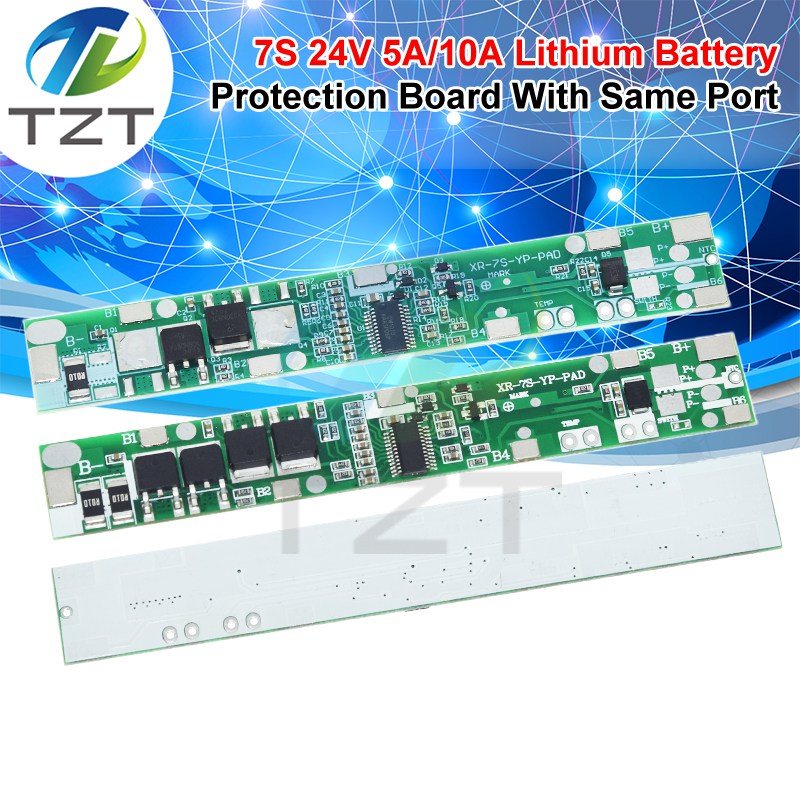 7S 24V 5A 10A BMS Protection Circuit Board Charge Protec Plates Charging Module for Lithium Battery Pack Power Bank E-bike