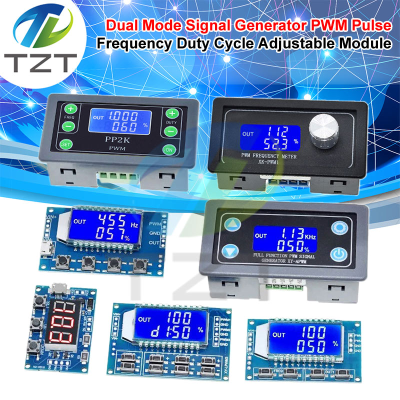 TZT Dual Mode Signal Generator PWM Pulse Frequency Duty Cycle Adjustable Module LCD Display 1Hz-150Khz 3.3V-30V PWM Board Module
