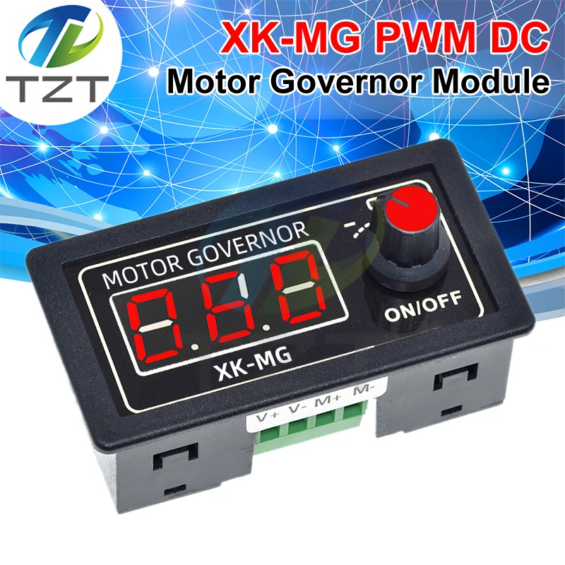 TZT DC 5-30V 12v 24v 5A DC Motor Controller PWM Adjustable Speed Digital display encoder duty ratio frequency MAX 15A XK-MG