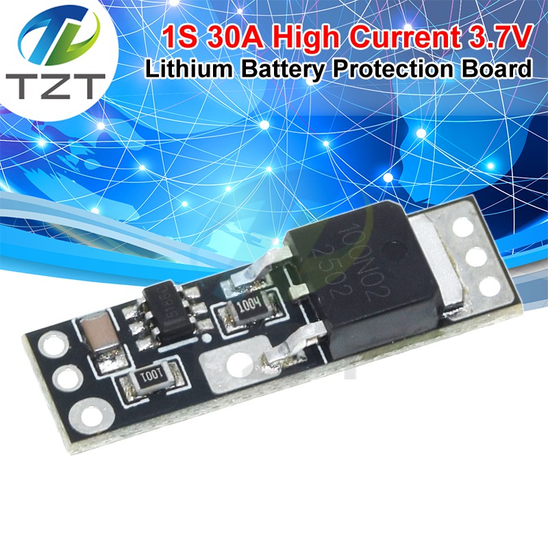 TZT 1S 30A High Current 10A Li-ion Battery Protection Board DC 3.7V 4.2V Polymer 18650 Single String Power Plate