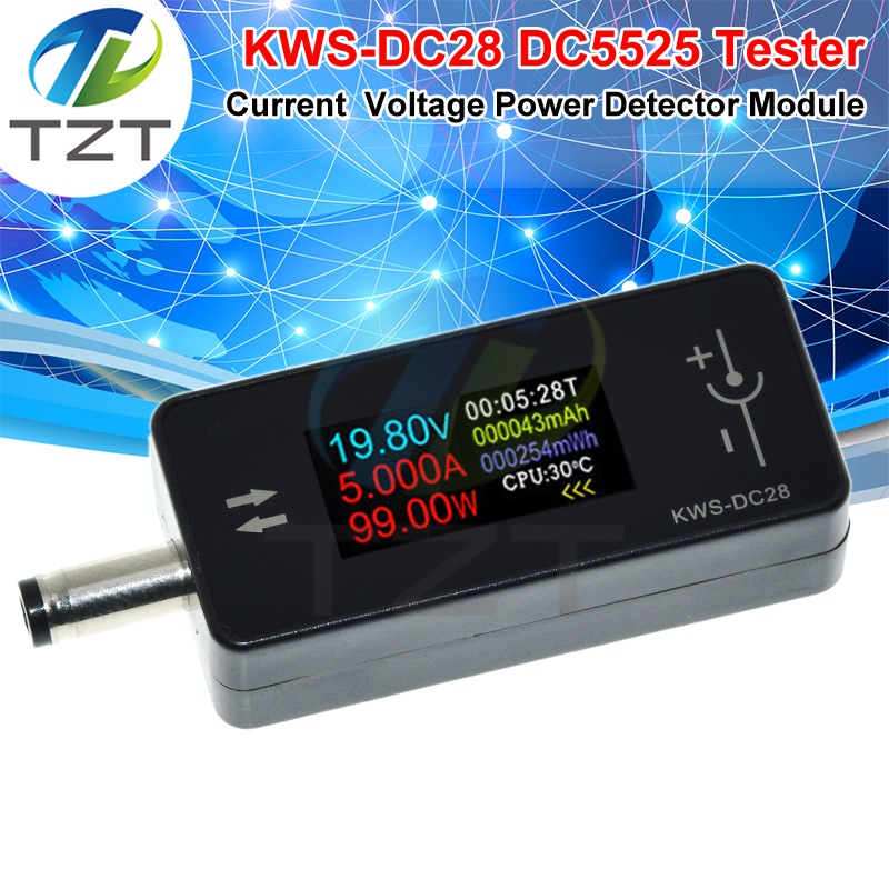KWS-DC28 0.96 inch TFT HD Digital Display DC Voltage Ammeter Power Meter Cell Phone Charging Tester Detector Electrician Tool