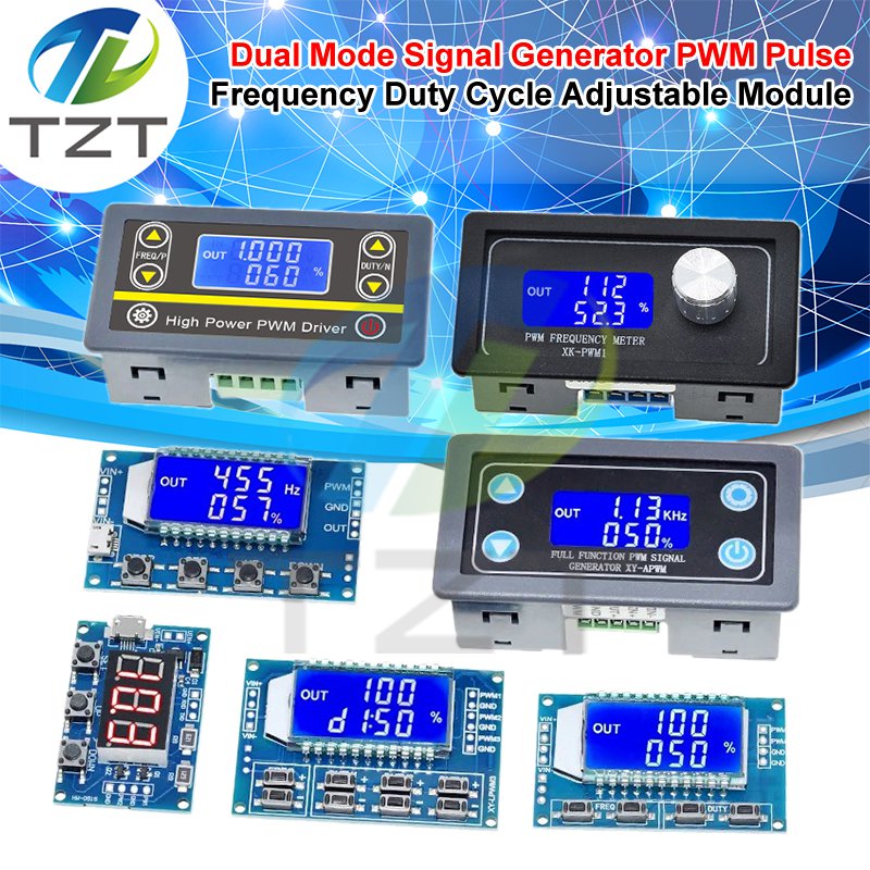 TZT Dual Mode Signal Generator PWM Pulse Frequency Duty Cycle Adjustable Module LCD Display 1Hz-150Khz 3.3V-30V PWM Board Module