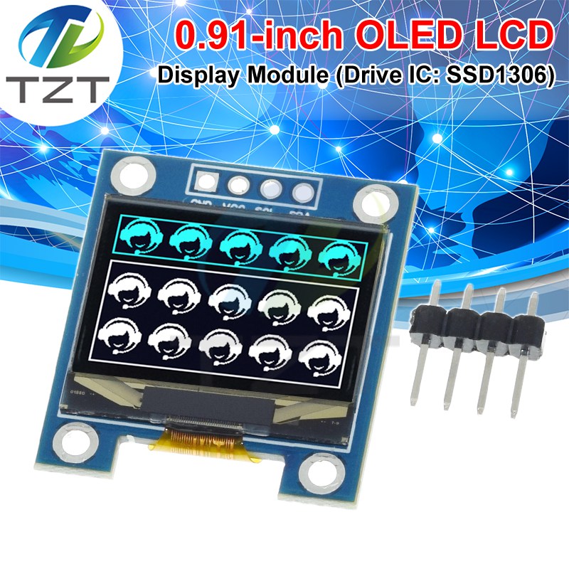 0.91 Inch OLED Module Blue White OLED 96x64 OLED LCD LED Display Module 0.91