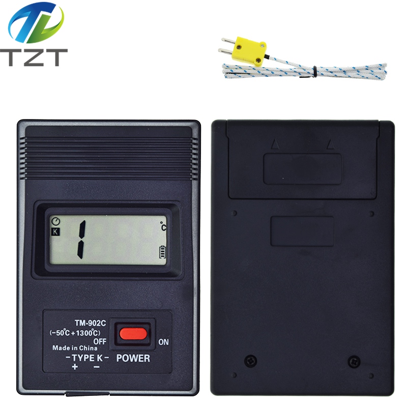 TM-902C K Type Digital LCD Temperature Detector Thermometer Industrial Thermodetector Meter + Thermocouple Probe Without Battery