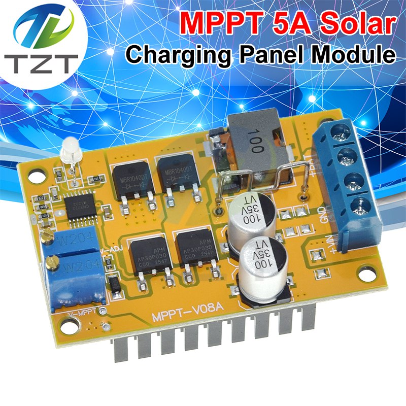 TZT 5A MPPT Solar Panel Regulator Controller Solar Charging Control Panel Battery Charging 9V 12V 24V Auto Switch