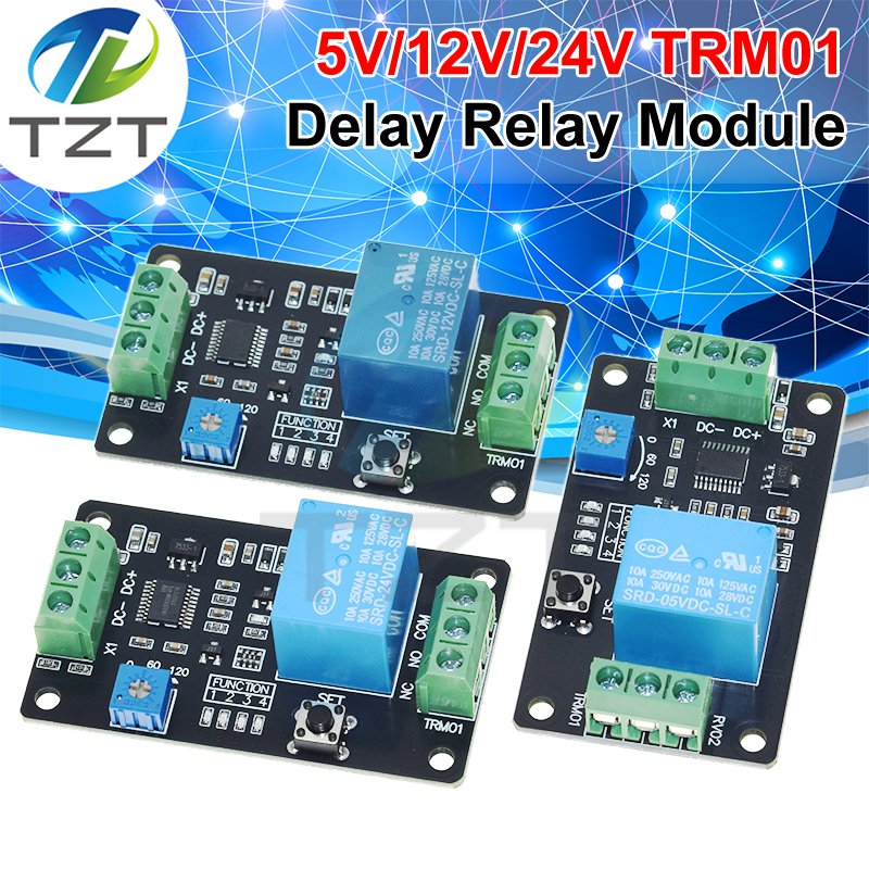TZT TRM01 Delay Timer Relay Multi-functional Delay Time Relay Self-locking Relay Delay Trigger Delay Relay DC 5V/12V/24V(Optional)