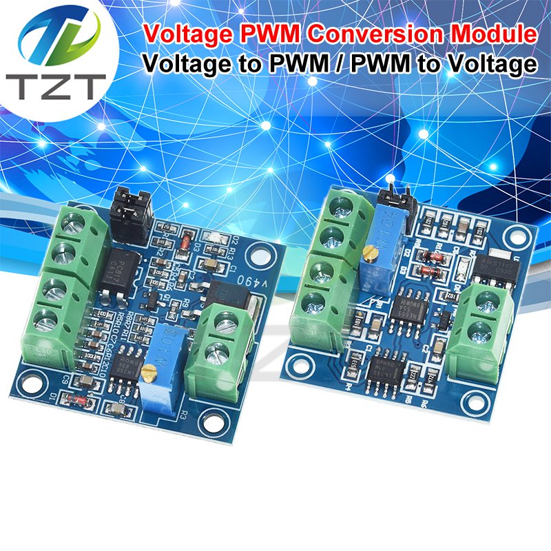 TZT PWM to Voltage Converter Module 0%-100% to 0-10V for PLC MCU Digital to Analog Signal PWM Adjustabl Converter Power Module