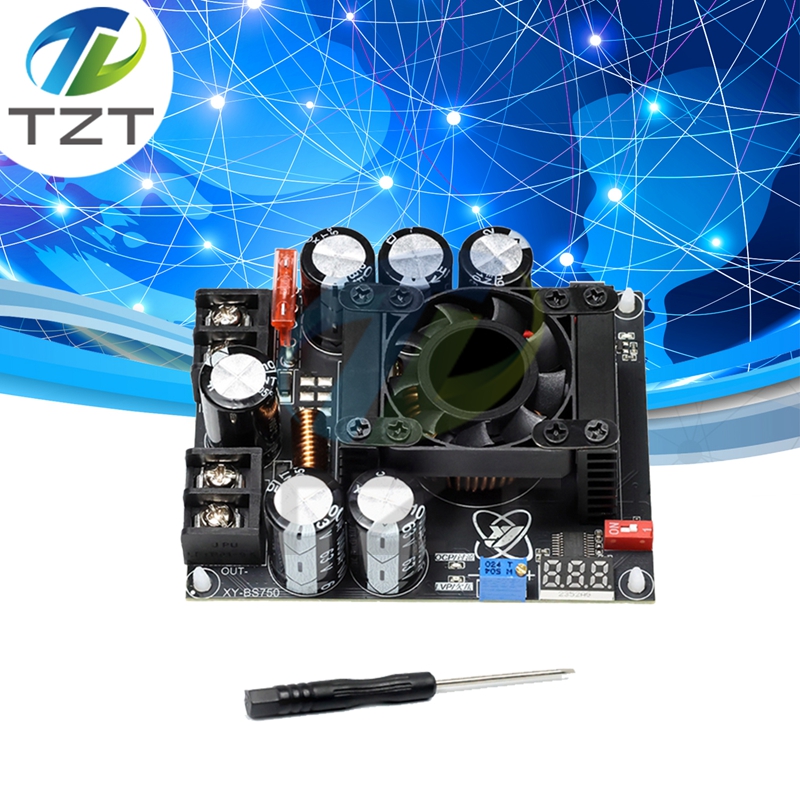 TZT XY-BS750 Adjustable Boost Module 900W Boost Board, Low Ripple, Audio Amplifier Specialized Power Supply with Display