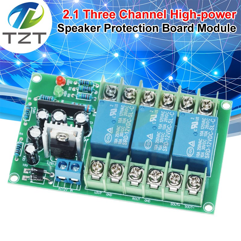 AC 12-18V High Power Three Channel 2.1 Channel Speaker Protection Board With Dual Power Amplifier Board Speaker For DIY Audio