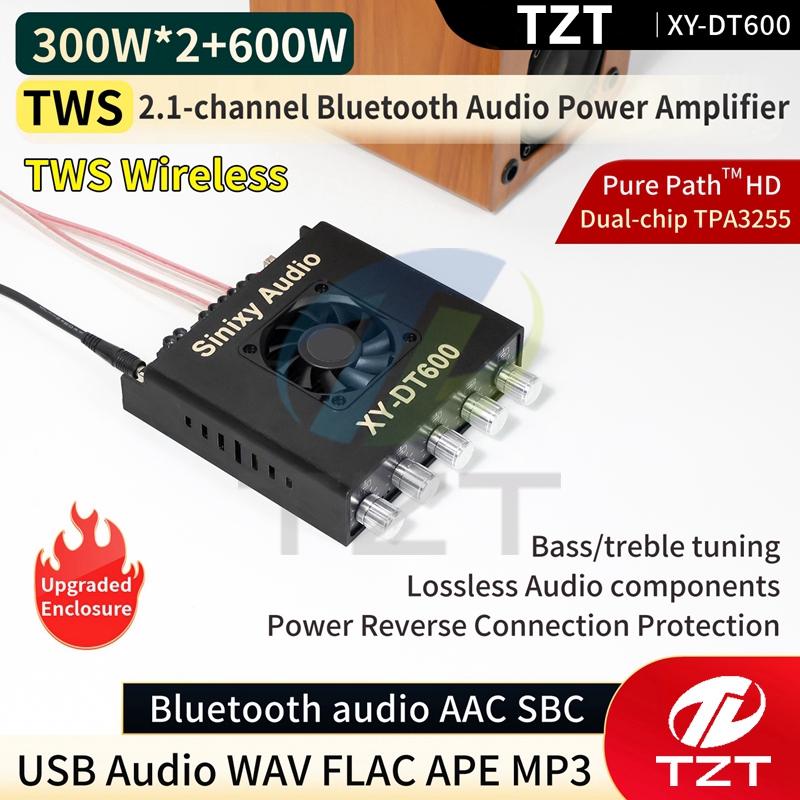 TZT XY-DT600 Bluetooth power amplifier board, 2.1-channel subwoofer, TWS speaker, 300W*2 + 600W TPA325