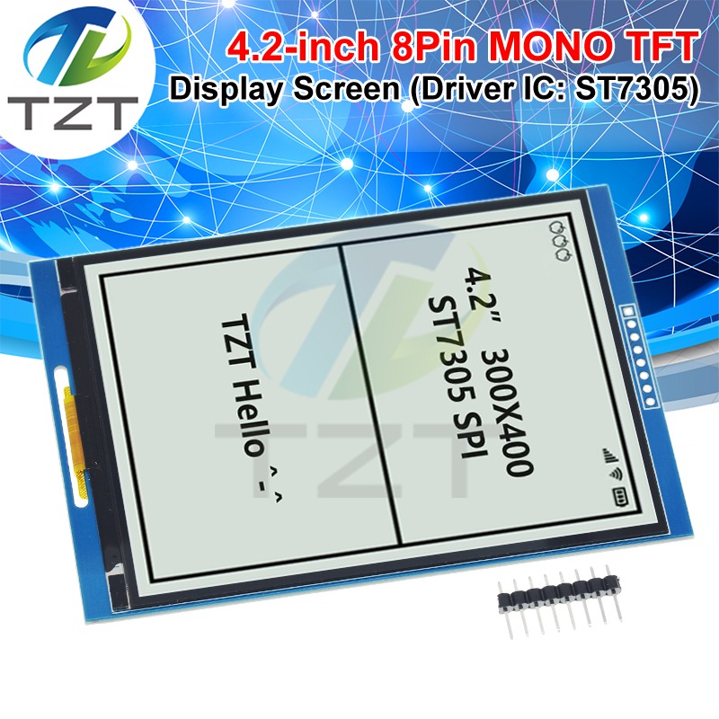 4.2 Inch Mono TFT LCD Display Module TZT 300x400 ST7305 8Pin IPS SPI Interface Monochrome Black White Screen For Arduino